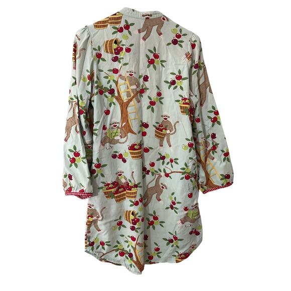 Nick & Nora Sock Monkey & Apple Picking Theme Small Sleep Shirt - Picture 7 of 7